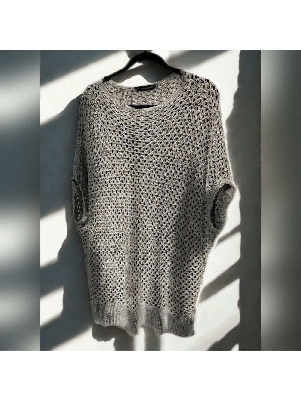 Maurices Gray Open Knit Tunic Sweater Size 2X
